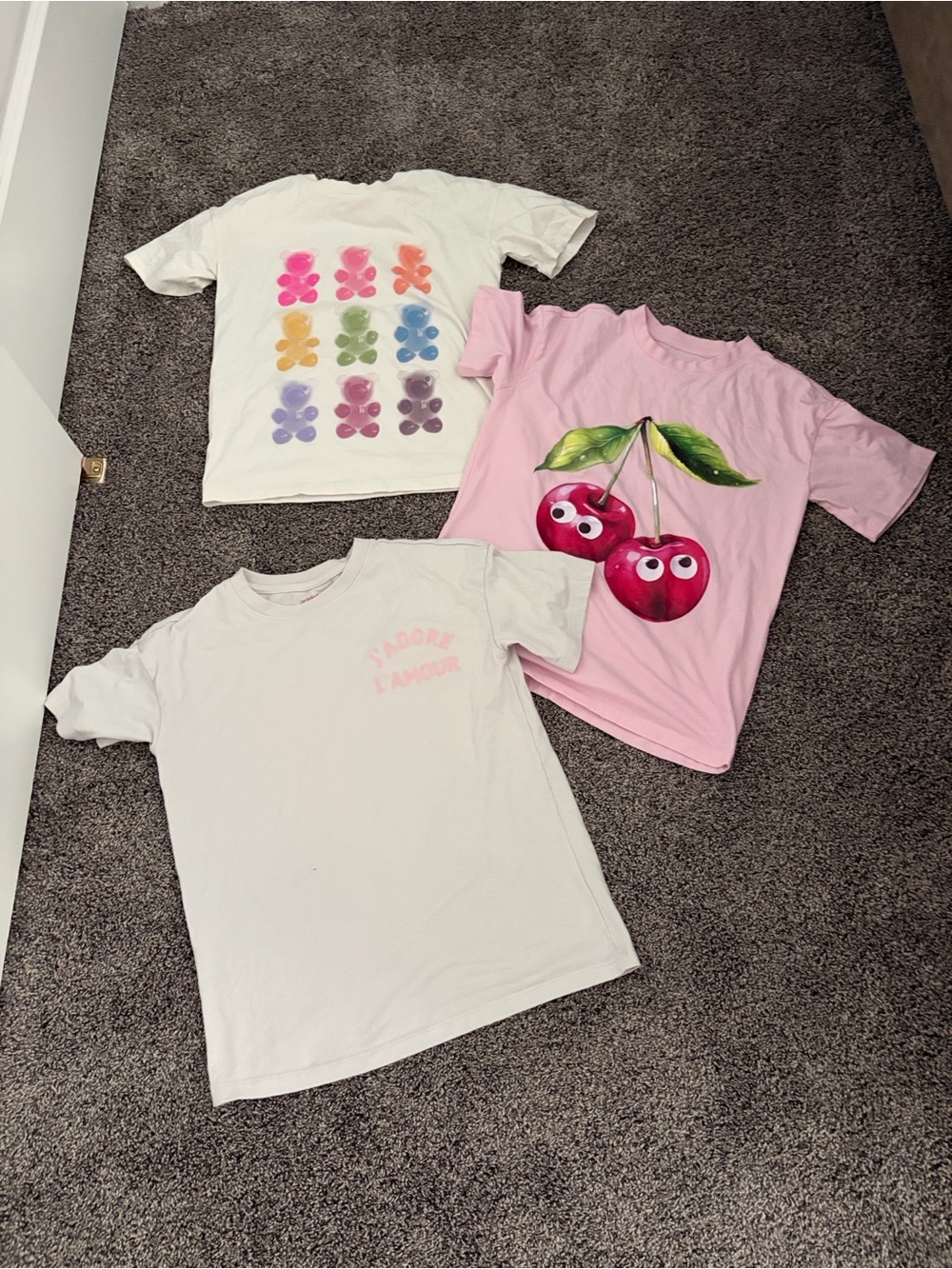Cat & Jack Pink Cherry Graphic Tee with Multicolor Prints